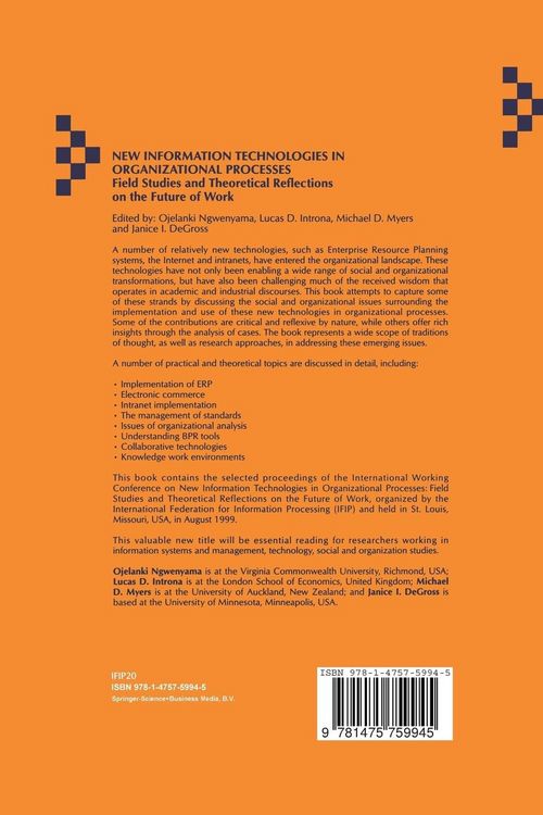 Produktbild: New Information Technologies in Organizational Processes