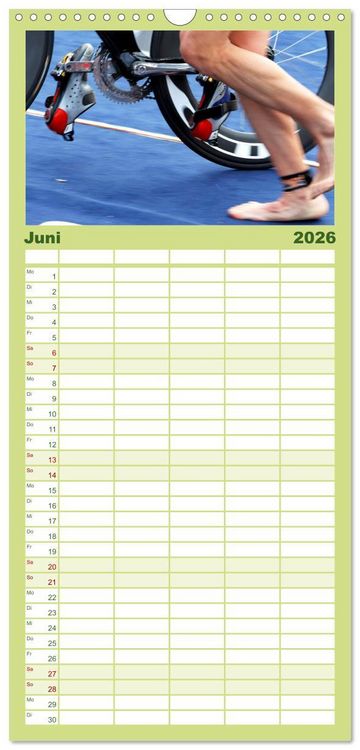 Produktbild: Familienplaner 2026 - Triathlon: Mit Leidenschaft zur pers&ouml;nlichen Bestzeit mit 5 Spalten (Wandkalender, 21 x 45 cm) CALVENDO