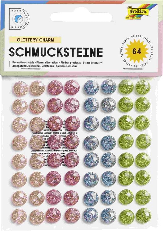 Produktbild: Folia  Schmucksteine GLITTERY CHARM, selbstklebend, 64 St&uuml;ck