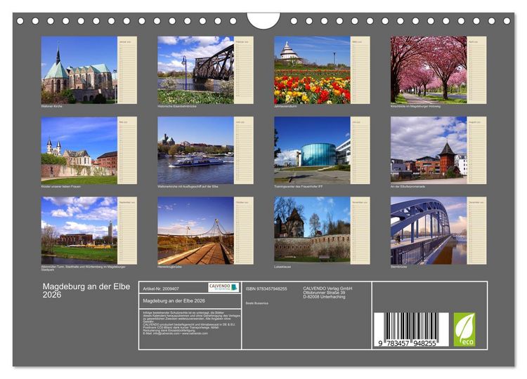 Produktbild: Magdeburg an der Elbe 2026 (Wandkalender 2026 DIN A4 quer), CALVENDO Monatskalender