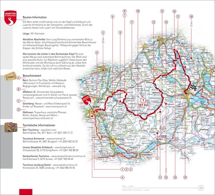 Produktbild: Hallwag Reisef&uuml;hrer Grand Tour of Switzerland Touring Guide, deutsche Ausgabe