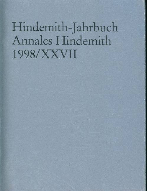 Produktbild: Hindemith-Jahrbuch