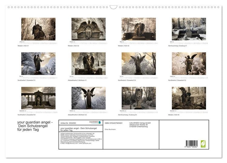 Produktbild: your guardian angel - Dein Schutzengel f&uuml;r jeden Tag (Wandkalender 2026 DIN A2 quer), CALVENDO Monatskalender