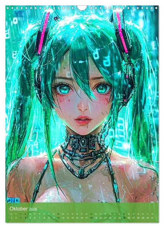 Produktbild: Manga-Comics. Cyberpunk Anime. Science Fiction Girls (Wandkalender 2026 DIN A3 hoch), CALVENDO Monatskalender