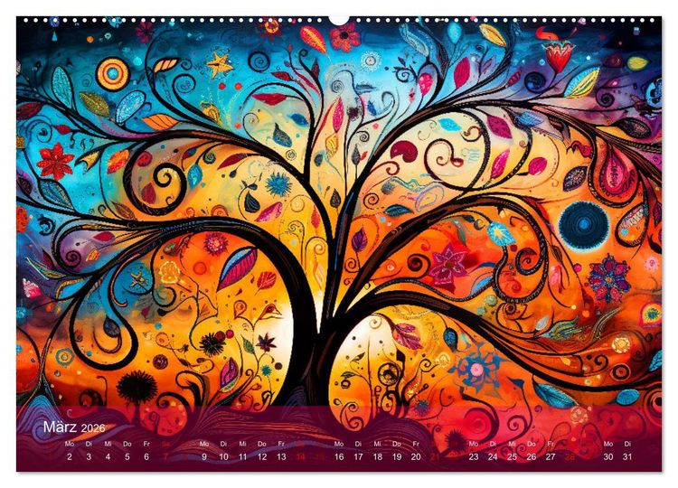 Produktbild: Vision&auml;re Leinwand: Kreative Symbole f&uuml;r Tr&auml;ume und Visionen (hochwertiger Premium Wandkalender 2026 DIN A2 quer), Kunstdruck in Hochglanz