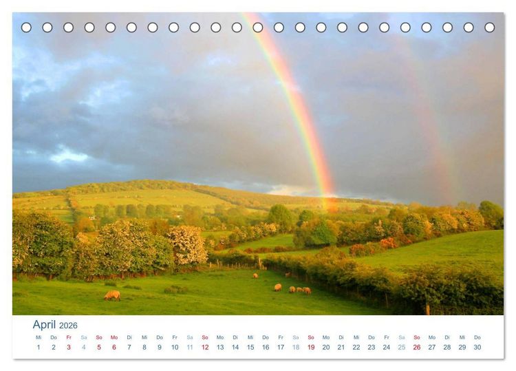 Produktbild: Irland 2026. Impressionen zwischen gr&uuml;nen H&uuml;geln und blauen K&uuml;sten (Tischkalender 2026 DIN A5 quer), CALVENDO Monatskalender
