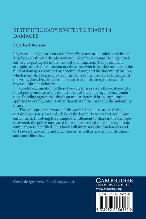 Produktbild: Restitutionary Rights to Share in Damages