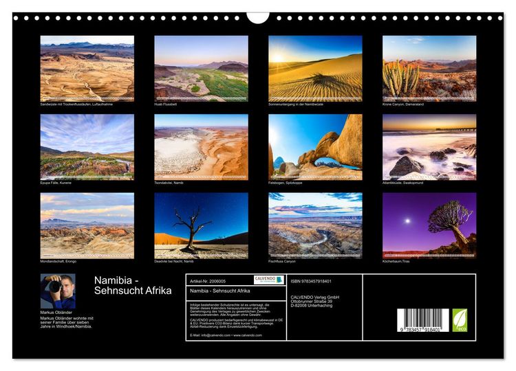 Produktbild: Namibia - Sehnsucht Afrika (Wandkalender 2026 DIN A3 quer), CALVENDO Monatskalender