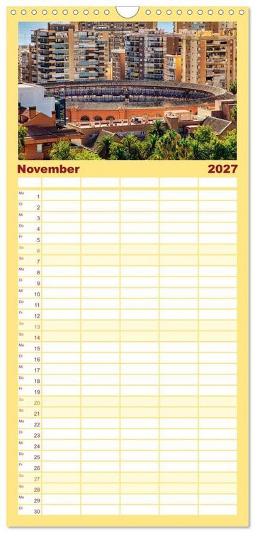 Produktbild: Familienplaner 2027 - Malaga Highlights der Stadt an der Costa del Sol mit 5 Spalten (Wandkalender, 21 x 45 cm) CALVENDO