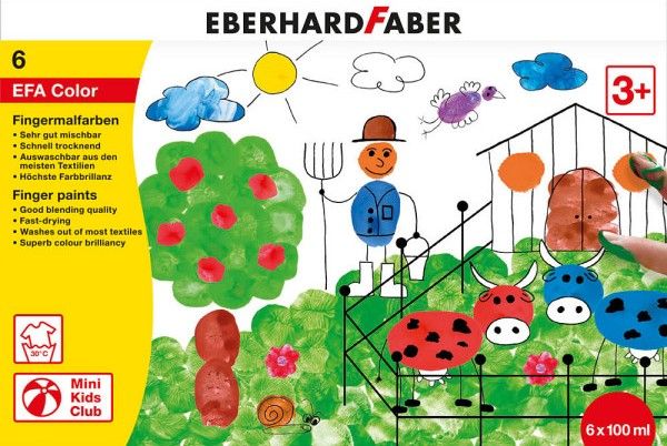 Produktbild: Fingerfarben EFA Color 100ml 6er Etui