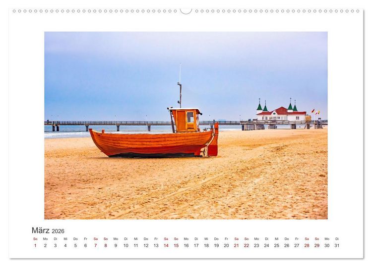Produktbild: Usedom - ein Traumreiseziel (hochwertiger Premium Wandkalender 2026 DIN A2 quer), Kunstdruck in Hochglanz