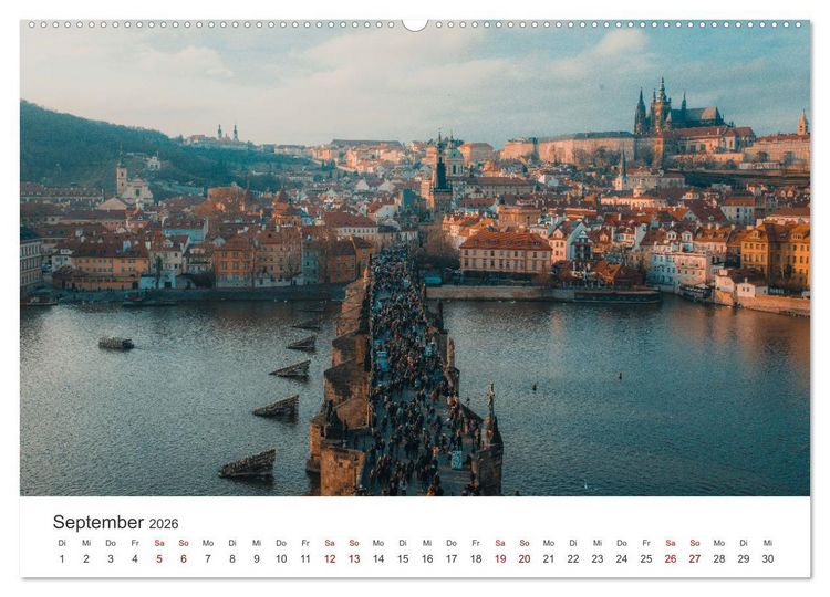 Produktbild: Prag - Die wundersch&ouml;ne Hauptstadt von Tschechien. (hochwertiger Premium Wandkalender 2026 DIN A2 quer), Kunstdruck in Hochglanz