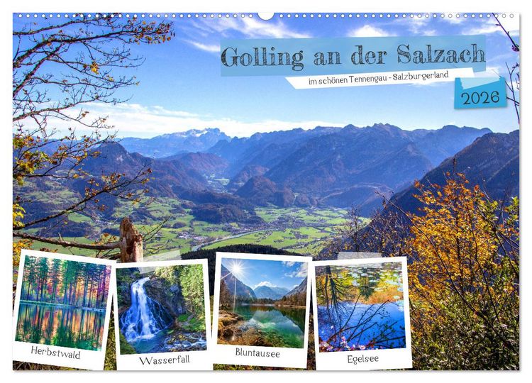 Produktbild: Golling an der Salzach (Wandkalender 2026 DIN A2 quer), CALVENDO Monatskalender