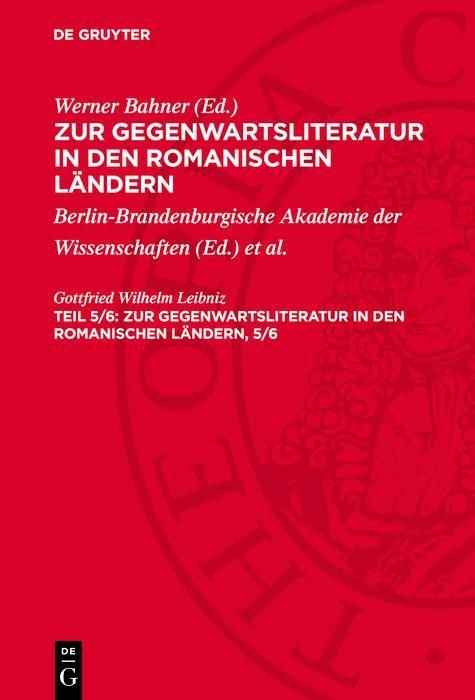 Produktbild: Zur Gegenwartsliteratur in den romanischen L&auml;ndern. Teil 5/6