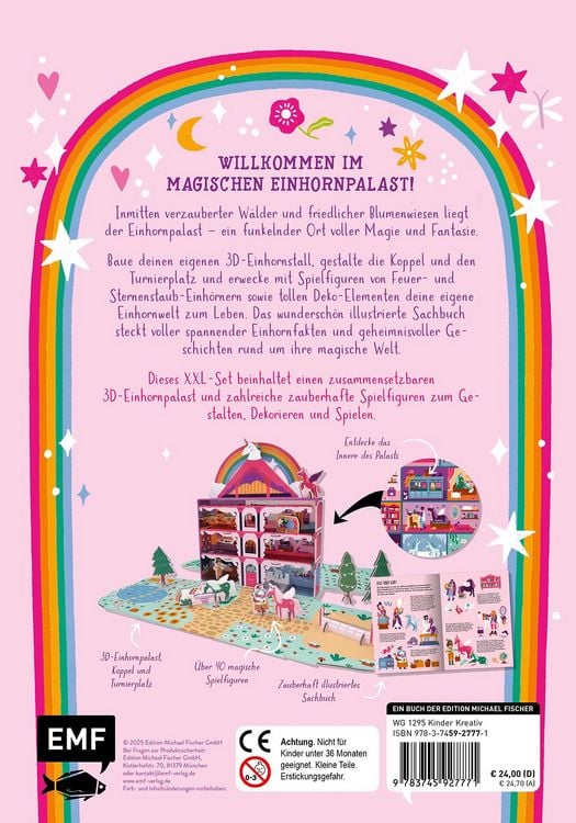 Produktbild: Das XXL-Set &ndash; Bauen, Wissen, Spielen: Mein magischer Einhornpalast