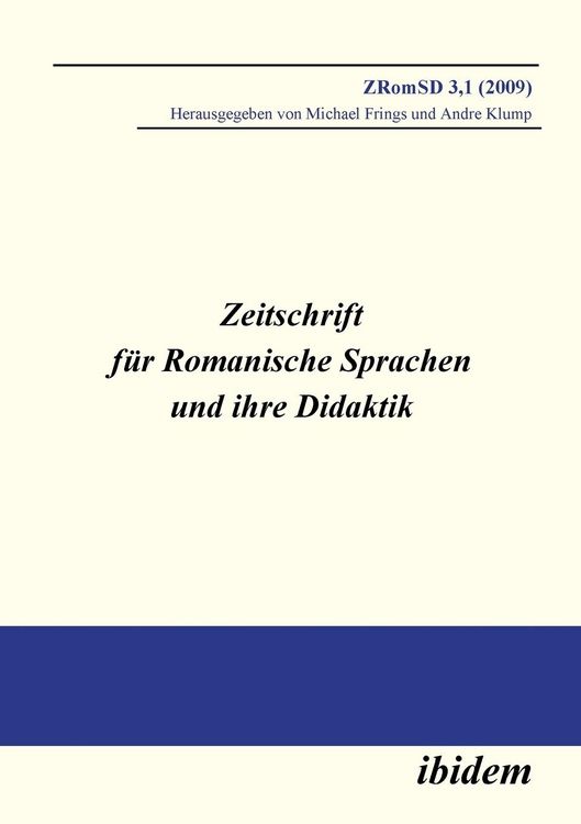 Produktbild: Zeitschrift f&uuml;r Romanische Sprachen und ihre Didaktik. Heft
