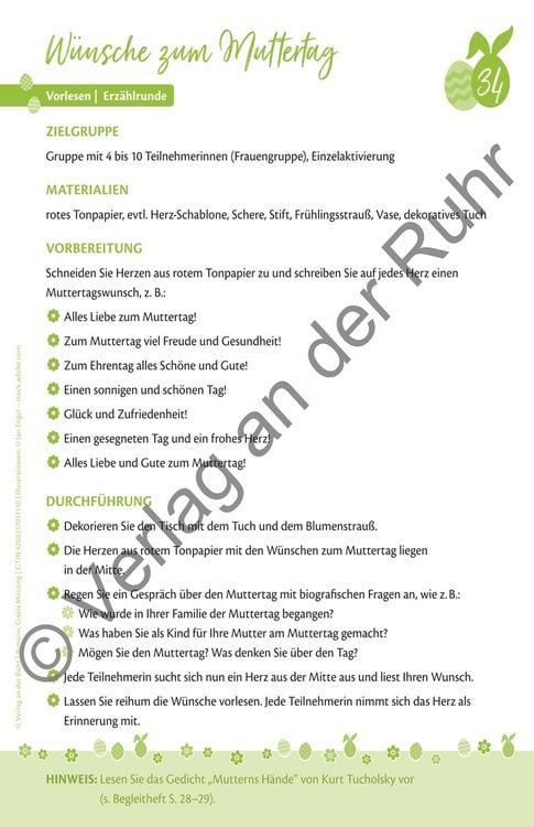 Produktbild: Unser Fr&uuml;hlingskalender f&uuml;r die Seniorenbetreuung