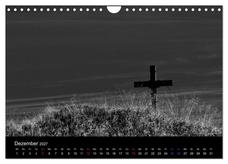 Produktbild: BERGE IN SCHWARZ WEISS (Wandkalender 2027 DIN A4 quer), CALVENDO Monatskalender