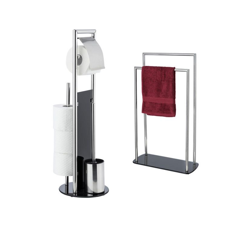 Produktbild: WC-Garnitur und Handtuchst&auml;nder Mod. Ravina, 2 tlg., 3in1 WC-Set