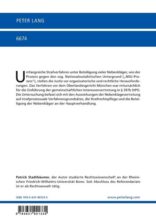 Produktbild: Die Gruppenvertretung der Nebenklage im Strafprozess