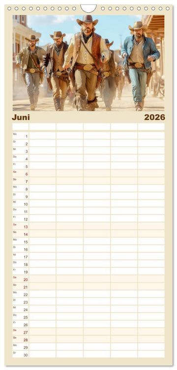 Produktbild: Familienplaner 2026 - Den Wilden Westen hautnah erfahren mit 5 Spalten (Wandkalender, 21 x 45 cm) CALVENDO