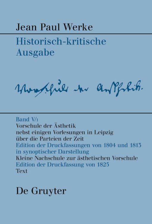Produktbild: Vorschule der Aesthetik