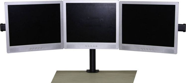 Produktbild: SpeaKa Professional SP-1664324 Monitor-Tischhalterung 3 Display(s) 33,0 cm (13") - 61 cm (24") Schwarz H&ouml;henverstellbar, Schwenkbar, Rotierbar