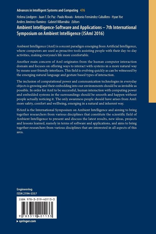 Produktbild: Ambient Intelligence- Software and Applications &ndash; 7th International Symposium on Ambient Intelligence (ISAmI 2016)
