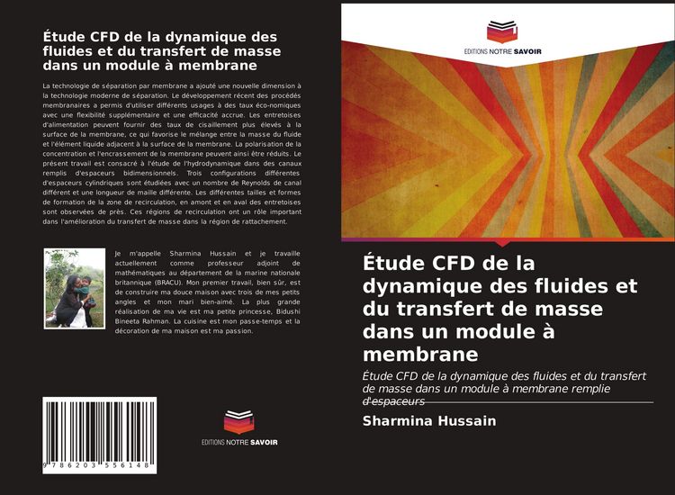 Produktbild: &Eacute;tude CFD de la dynamique des fluides et du transfert de masse dans un module &agrave; membrane