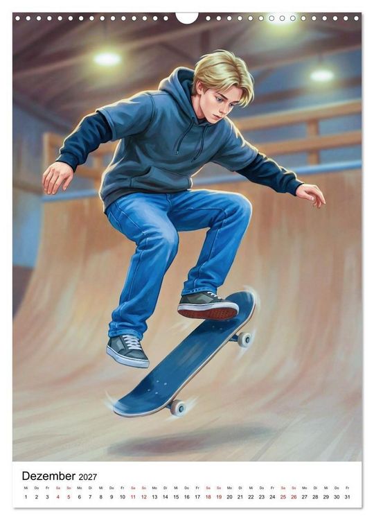 Produktbild: Level Up - Skate Vibes (Wandkalender 2027 DIN A3 hoch), CALVENDO Monatskalender