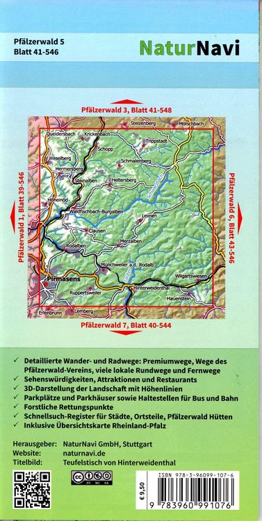 Produktbild: Pf&auml;lzerwald 5. Blatt 41-546, 1 : 25 000