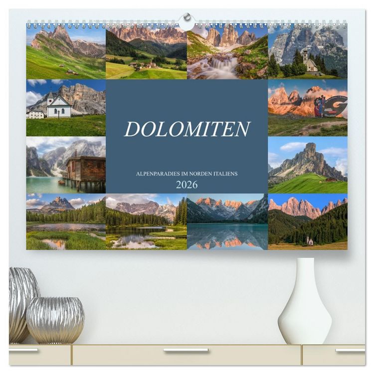 Produktbild: Dolomiten, Alpenparadies im Norden Italiens (hochwertiger Premium Wandkalender 2026 DIN A2 quer), Kunstdruck in Hochglanz