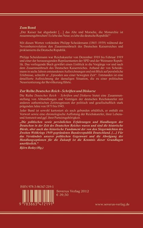 Produktbild: Philipp Scheidemann - Der Zusammenbruch. Zerfall und Niedergang des deutschen Kaiserreiches