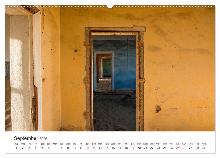 Produktbild: Kolmanskop Sand storm in town (High Quality Premium Wall Calendar 2026 DIN A2 landscape),CALVENDO 12 Month Wall Calendar