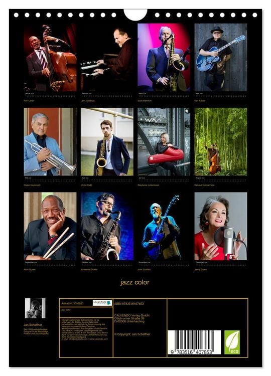 Produktbild: jazz color (Wandkalender 2026 DIN A4 hoch), CALVENDO Monatskalender