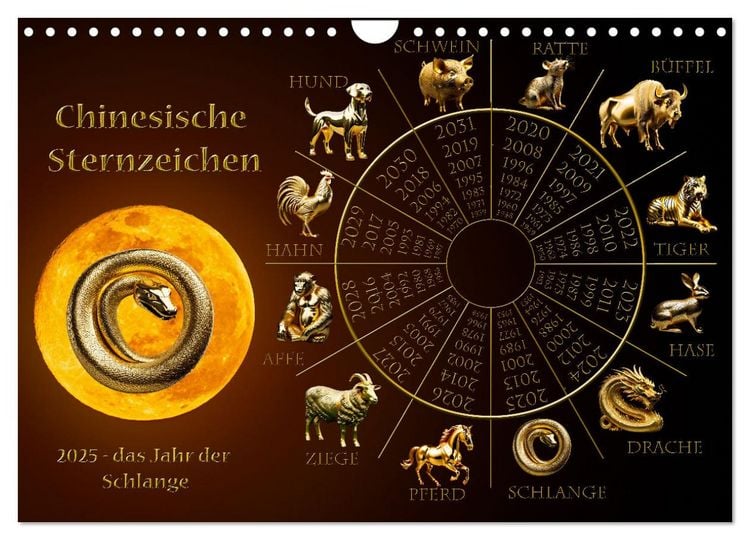 Produktbild: Chinesische Sternzeichen (Wandkalender 2026 DIN A4 quer), CALVENDO Monatskalender