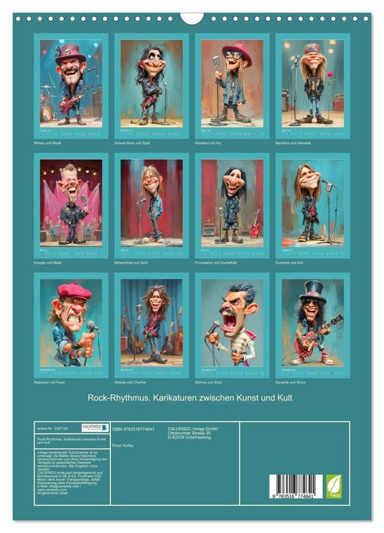 Produktbild: Rock-Rhythmus. Karikaturen zwischen Kunst und Kult (Wandkalender 2027 DIN A3 hoch), CALVENDO Monatskalender