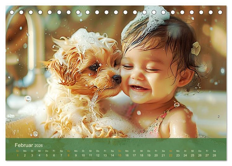 Produktbild: Zauberhafte Babys. S&uuml;&szlig;e Momente mit niedlichen Tieren (Tischkalender 2026 DIN A5 quer), CALVENDO Monatskalender