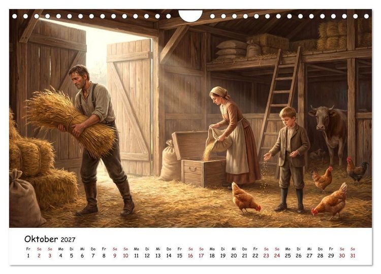 Produktbild: Zwischen Feld und Hof - Landleben vor &uuml;ber hundert Jahren (Wandkalender 2027 DIN A4 quer), CALVENDO Monatskalender