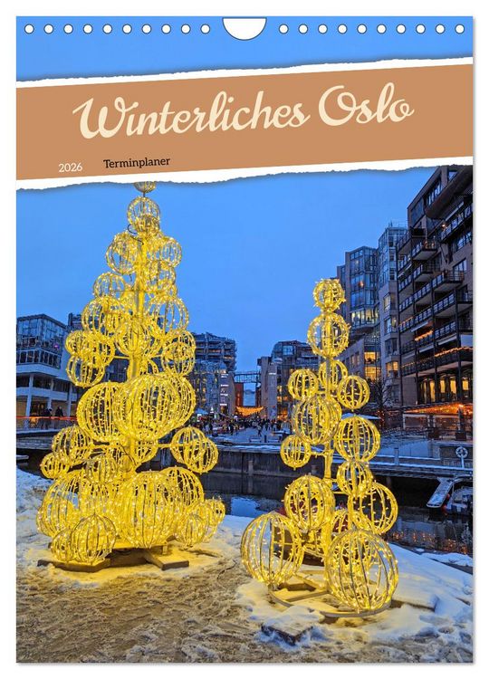 Produktbild: Winterliches Oslo - Terminplaner (Wandkalender 2026 DIN A4 hoch), CALVENDO Monatskalender