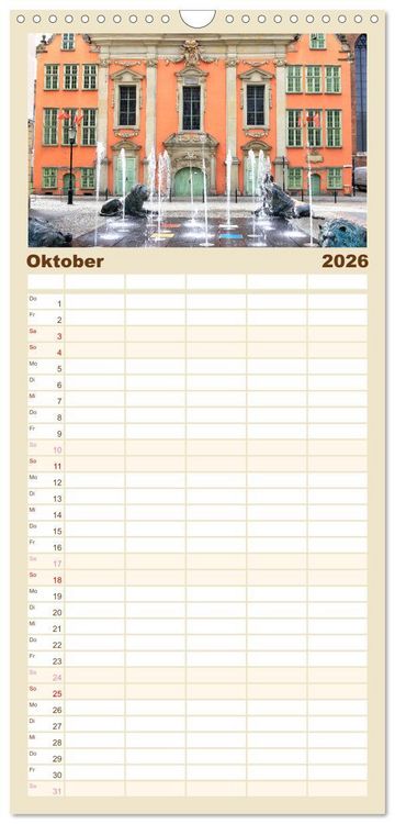 Produktbild: Familienplaner 2026 - Danzig - Eine Perle Polens mit 5 Spalten (Wandkalender, 21 x 45 cm) CALVENDO
