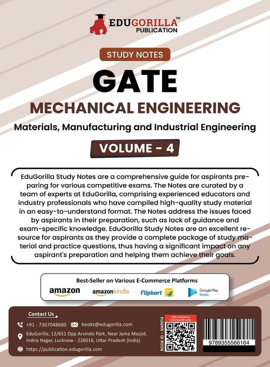 Produktbild: GATE Mechanical Engineering Materials, Manufacturing and Industrial Engineering (Vol 4) Topic-wise Notes | A Complete Preparation Study Notes with Sol