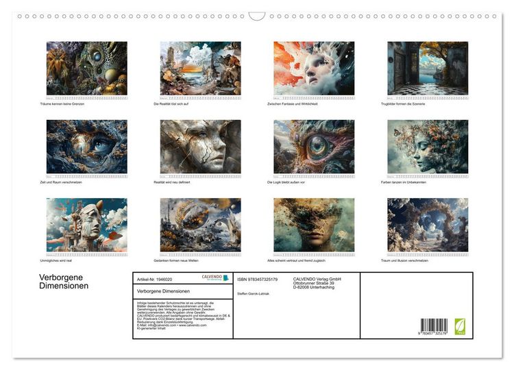 Produktbild: Verborgene Dimensionen (Wandkalender 2026 DIN A2 quer), CALVENDO Monatskalender