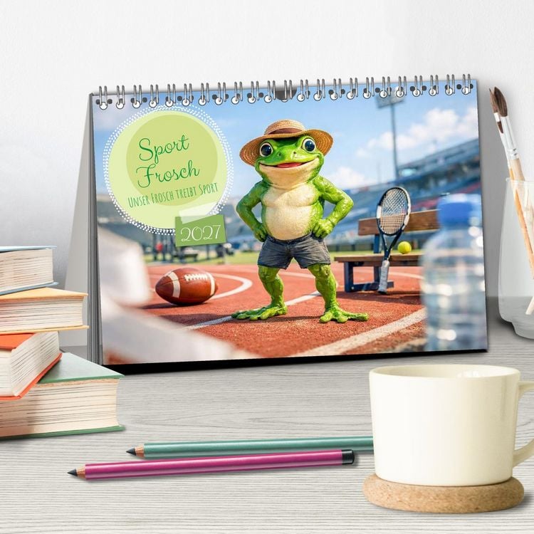 Produktbild: Sportfrosch (Tischkalender 2027 DIN A5 quer), CALVENDO Monatskalender