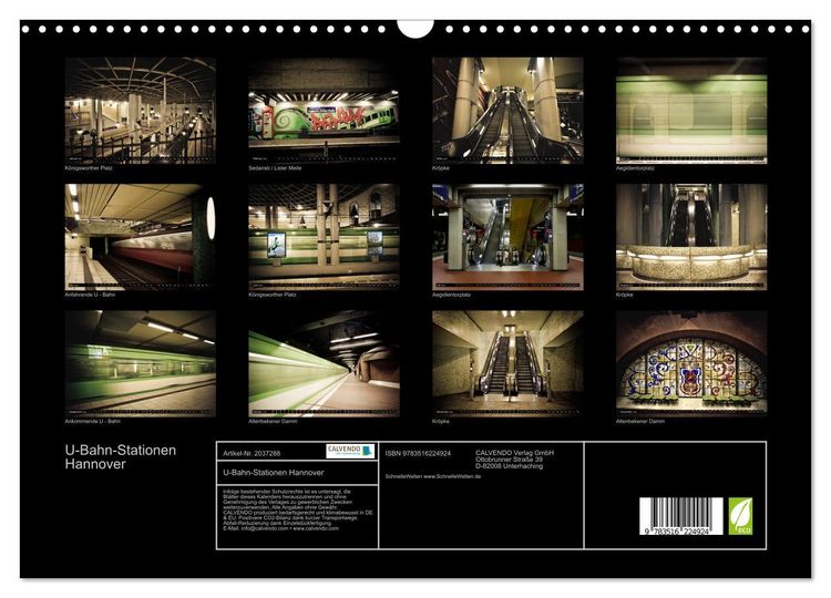 Produktbild: U-Bahn-Stationen Hannover (Wandkalender 2026 DIN A3 quer), CALVENDO Monatskalender