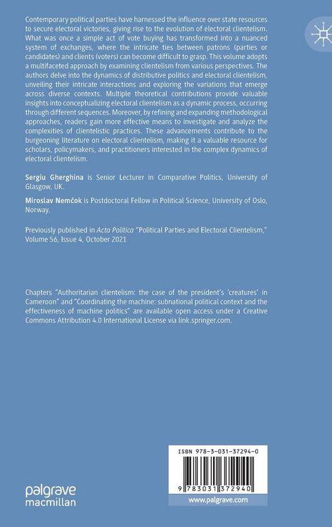 Produktbild: Political Parties and Electoral Clientelism