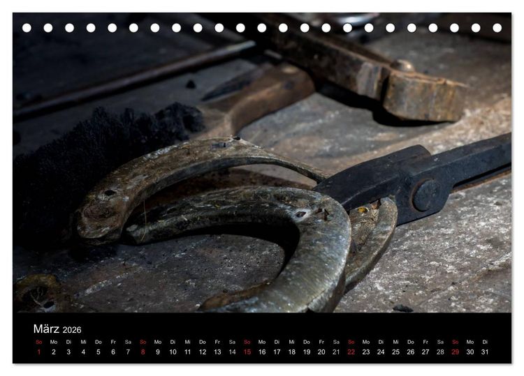 Produktbild: Hufschmiede - Impressionen eines alten Handwerks (Tischkalender 2026 DIN A5 quer), CALVENDO Monatskalender