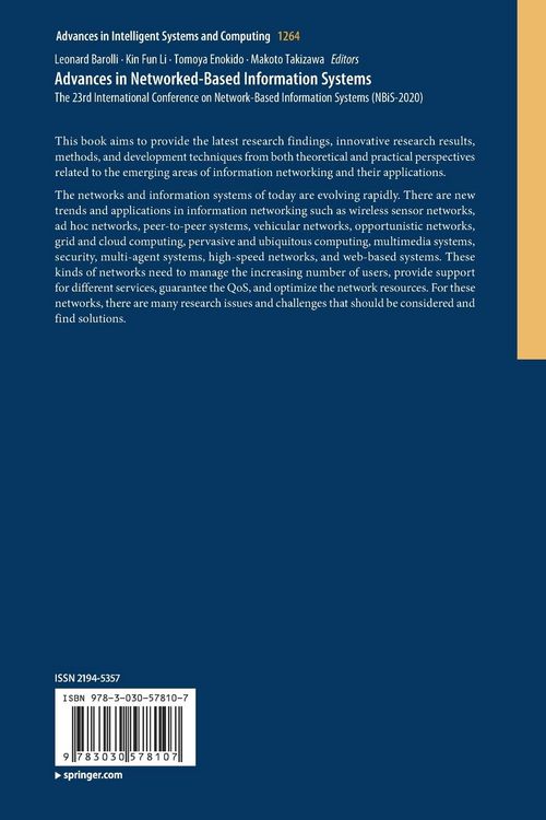 Produktbild: Advances in Networked-Based Information Systems