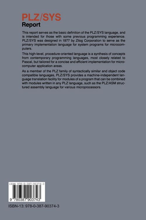 Produktbild: Report on the Programming Language PLZ/SYS
