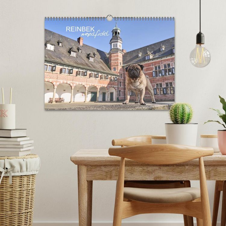 Produktbild: Reinbek mopsfidel (Wandkalender 2026 DIN A3 quer), CALVENDO Monatskalender
